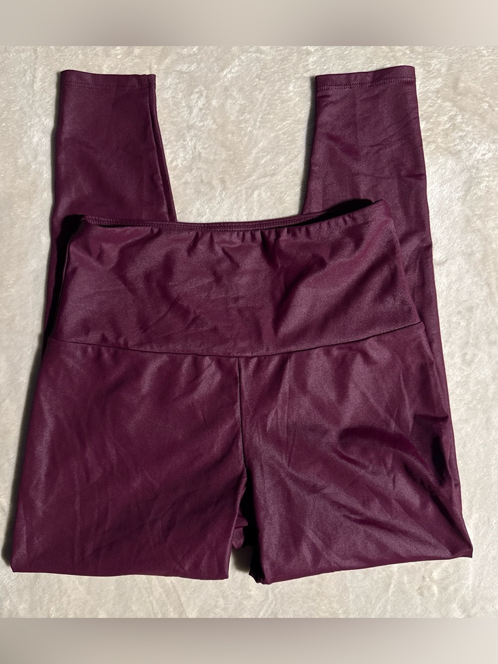 Goldsheep Faux Leather Leggings in Deep Plum